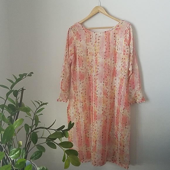 Handmade Vintage Multi Color Printed Caftan - Picture 6 of 8